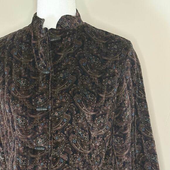 VTG Sun 'n Sand Quilted Velvet Paisley Jacket Women's M | Black | EUC - Picture 4 of 12